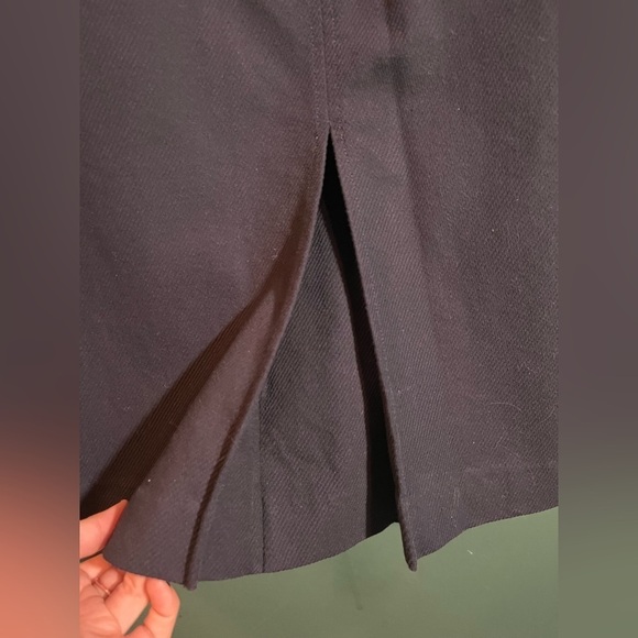 Talbots Navy Nautical Skirt Gold Buttons Split - Picture 4 of 7